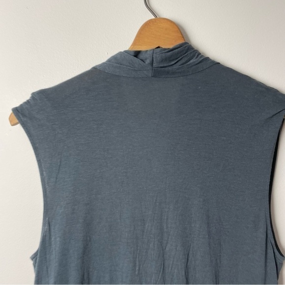 [Helmut Lang] Women's Dark Gray Elastic Waist  Draped Neck Sleeveless Romper - Picture 8 of 9